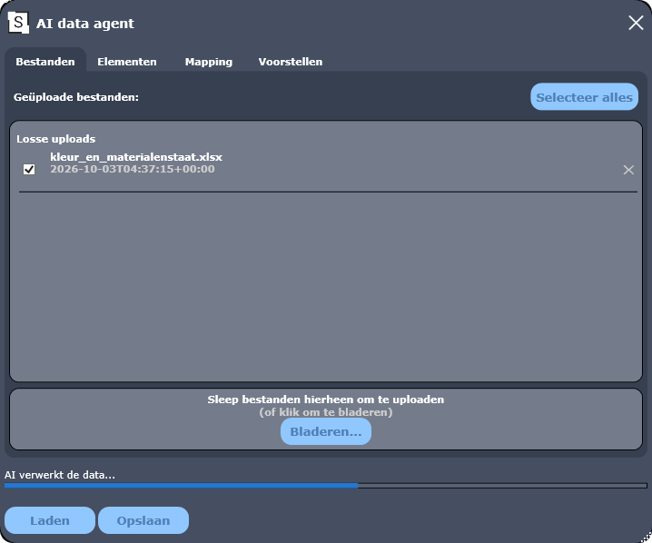 AI Revit agent, tabblad Bestanden